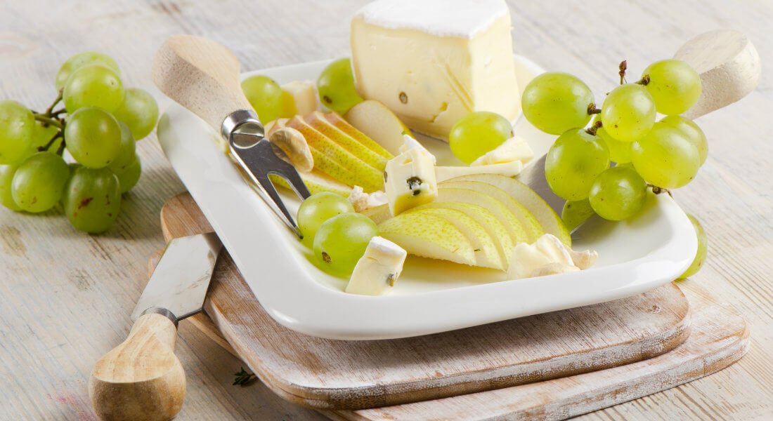 Fruit cheese on plate for service